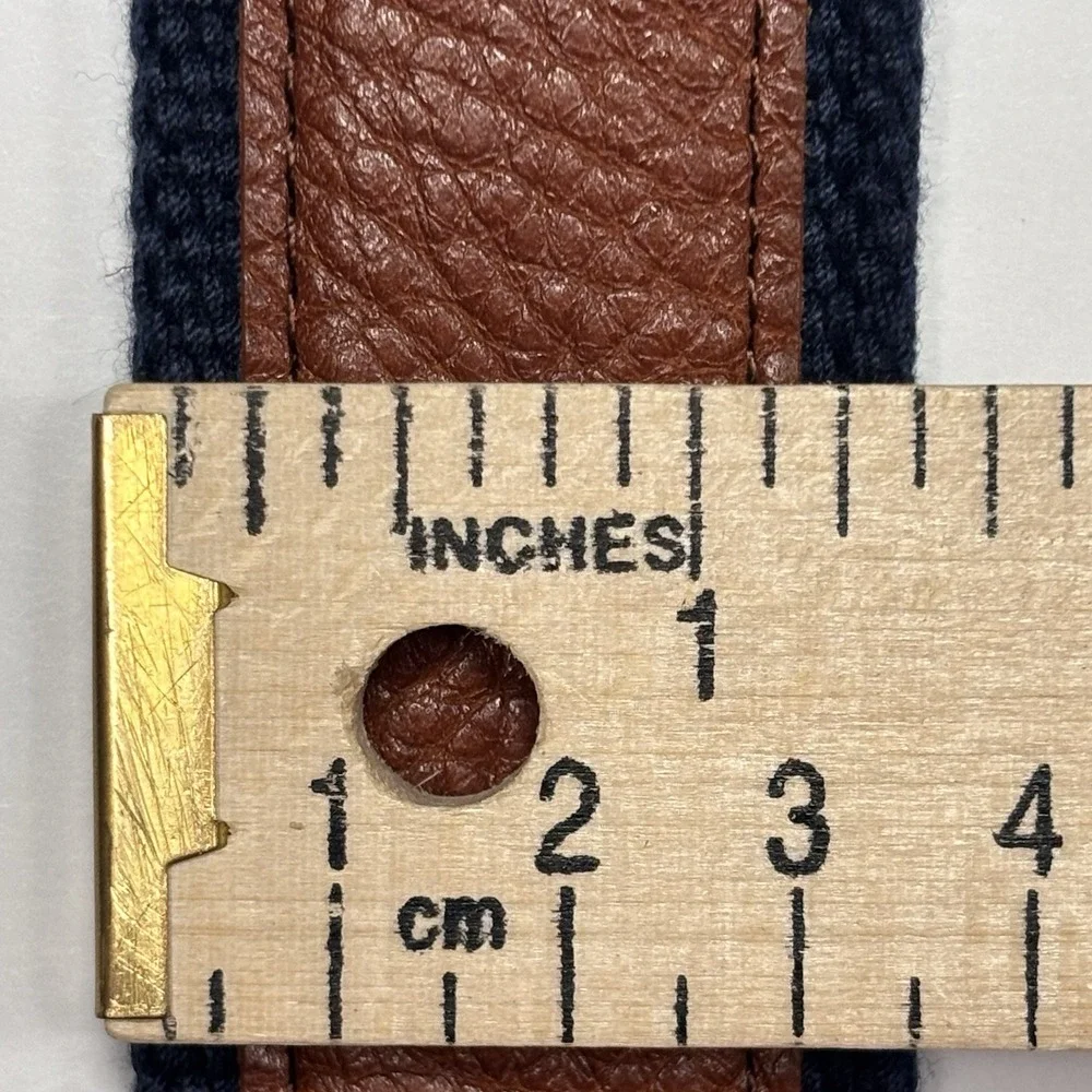 LL Bean Belt Men's 38 Brown Pebbled Leather Brass Buckle Lobsters Preppy Casual